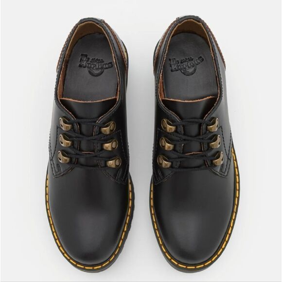 BRAND NEW DR MARTENS LEONA LOW BLACK VINTAGE SMOOTH HEELED SHOES - Picture 16 of 16